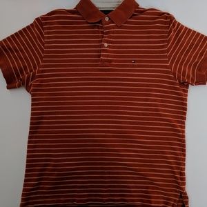 Orange vertical striped Tommy Hilfiger polo